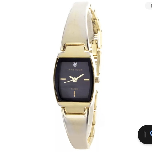 Anne Klein Accessories - Anne Klein Black Dial Gold Tone Watch